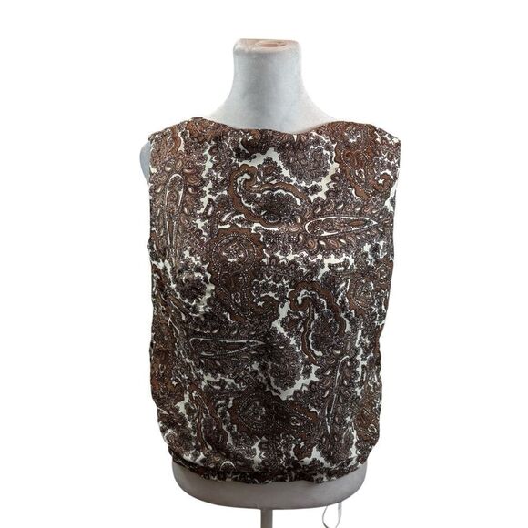 Ladies‎ Vintage Sleeveless Paisley Print Blouse Size Smal - Picture 5 of 14